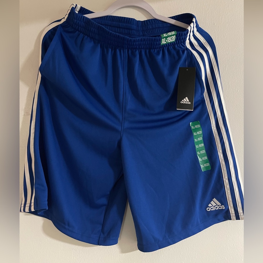 Brand New Adidas Basketball Shorts Blue Size XL 18/20